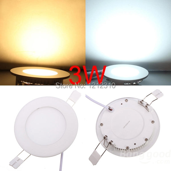 NEW Hot Ultra Thin Design 3W 4W 6W 9W 12W 15W 25W LED Surface Ceiling Recessed Grid Downlight / Round Panel Light