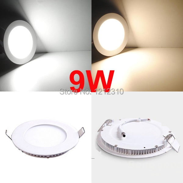NEW Hot Ultra Thin Design 3W 4W 6W 9W 12W 15W 25W LED Surface Ceiling Recessed Grid Downlight / Round Panel Light