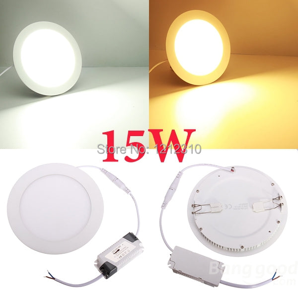 NEW Hot Ultra Thin Design 3W 4W 6W 9W 12W 15W 25W LED Surface Ceiling Recessed Grid Downlight / Round Panel Light