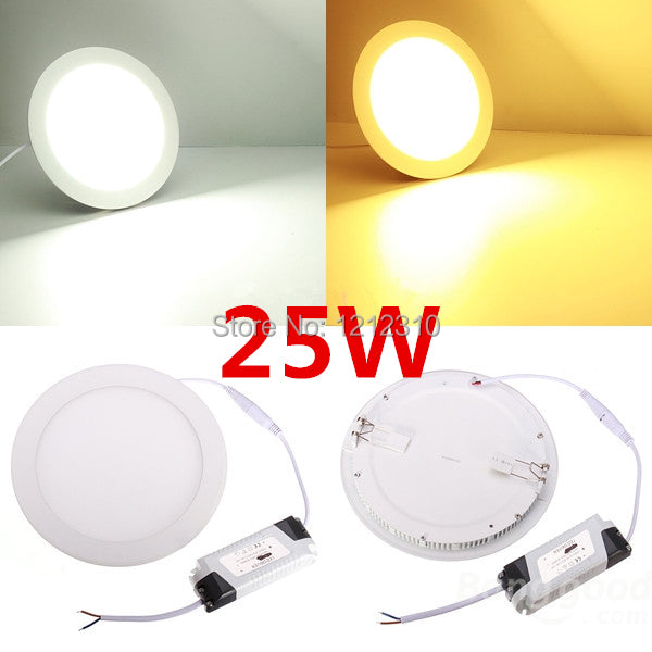 NEW Hot Ultra Thin Design 3W 4W 6W 9W 12W 15W 25W LED Surface Ceiling Recessed Grid Downlight / Round Panel Light