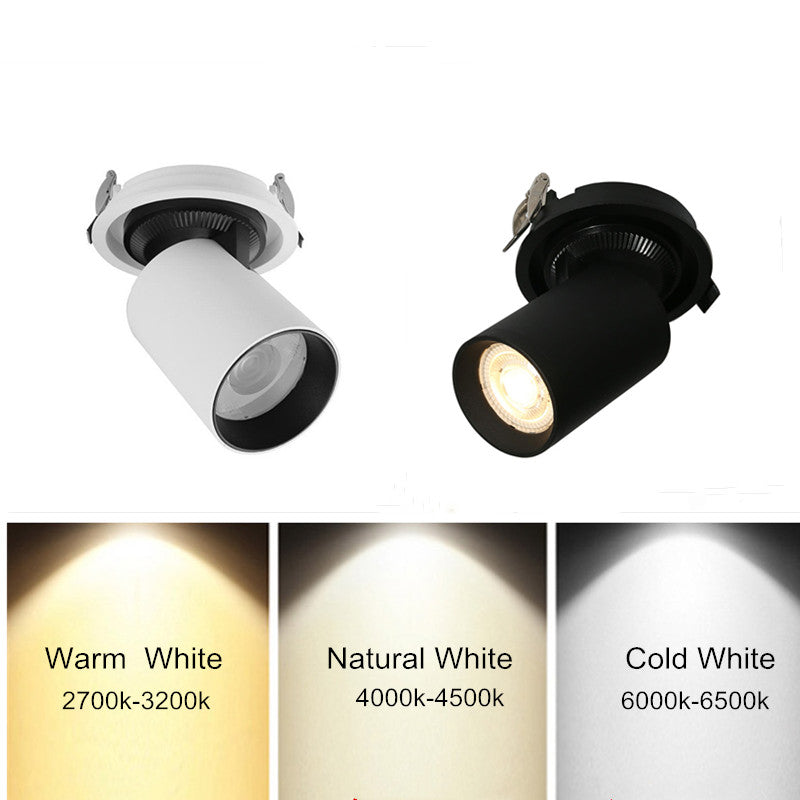 LED Downlight Light Dimmable 360 angles Adjustable COB 10W 15W Rotation Recessed Ceiling Spot light AC85-265V