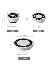 BRGT LED Spot Lights Recessed Downlight Aluminum Ceiling 7W 12W 24W COB Focos Lamp 110V 220V For Kitchen Home Indoor Lighting