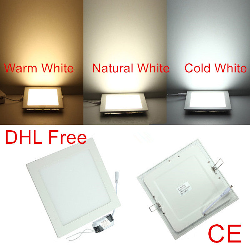 Led Ceiling Light, Recessed Led down Light, 10pcs/Lot 6W/9W/12W/15W/25W AC85-265V Led Square Panel Light indoor lighting