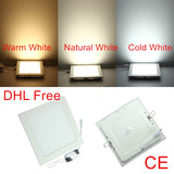 Led Ceiling Light, Recessed Led down Light, 10pcs/Lot 6W/9W/12W/15W/25W AC85-265V Led Square Panel Light indoor lighting