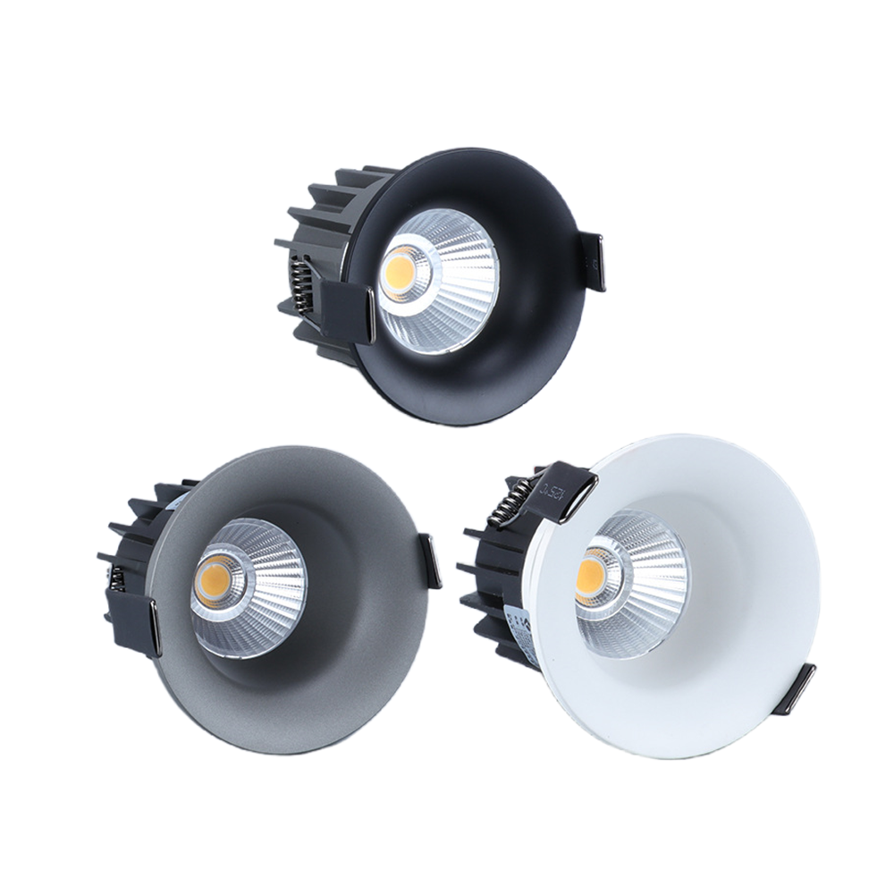 Anti-glare Dimmable Led Downlights COB Ceiling Spot Light 10W 12W 15W 18W AC90-265V Recessed Narrow Border Indoor Lighting