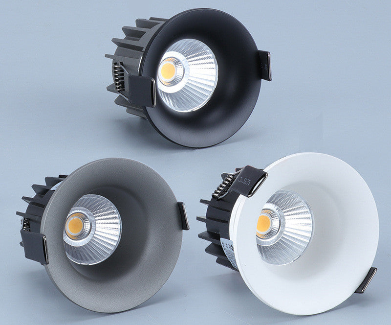 Anti-glare Dimmable Led Downlights COB Ceiling Spot Light 10W 12W 15W 18W AC90-265V Recessed Narrow Border Indoor Lighting
