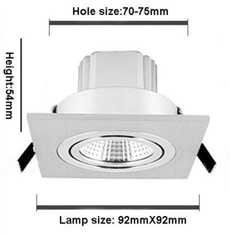  Ceiling Lamp 7W 9W 12W AC110V 220V LED Spot light Recessed decoration LED Dimmable Bright Square Downlight