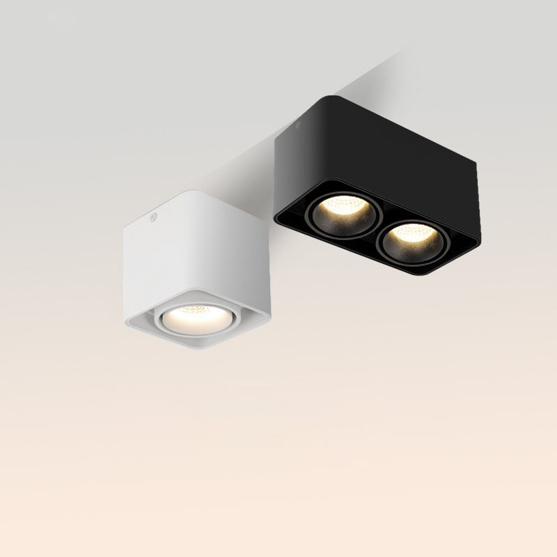 Square Surface Mounted Downlight Led Spotlight Aisle Living Room Without Main Light Adjustable Spotlight
