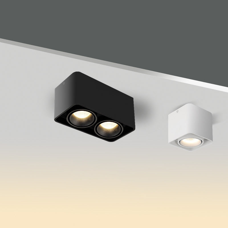 Square Surface Mounted Downlight Led Spotlight Aisle Living Room Without Main Light Adjustable Spotlight