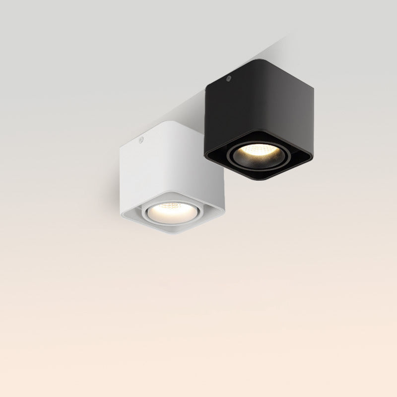 Square Surface Mounted Downlight Led Spotlight Aisle Living Room Without Main Light Adjustable Spotlight