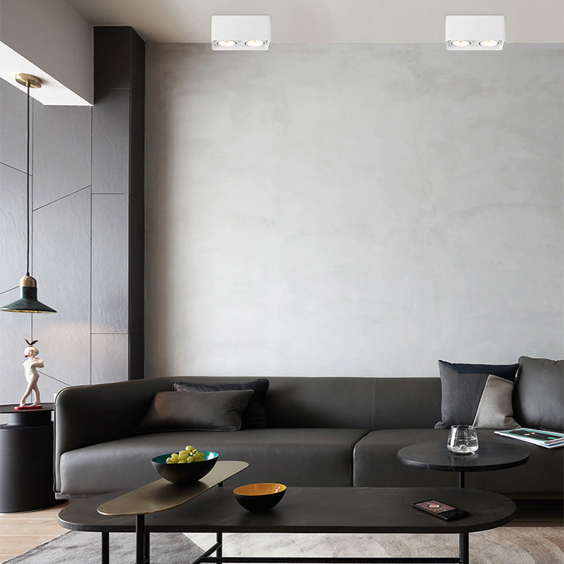 Square Surface Mounted Downlight Led Spotlight Aisle Living Room Without Main Light Adjustable Spotlight