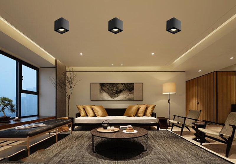 Square Surface Mounted Downlight Led Spotlight Aisle Living Room Without Main Light Adjustable Spotlight