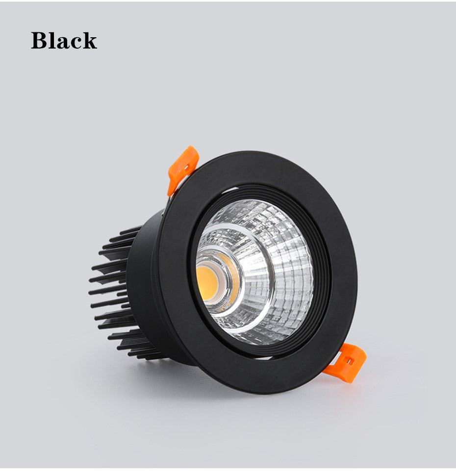 COB AC85-265V LED downlight 5W 9W 12W Warm White 3000k Pure White 6000k Spot Lights Indoorled downlight
