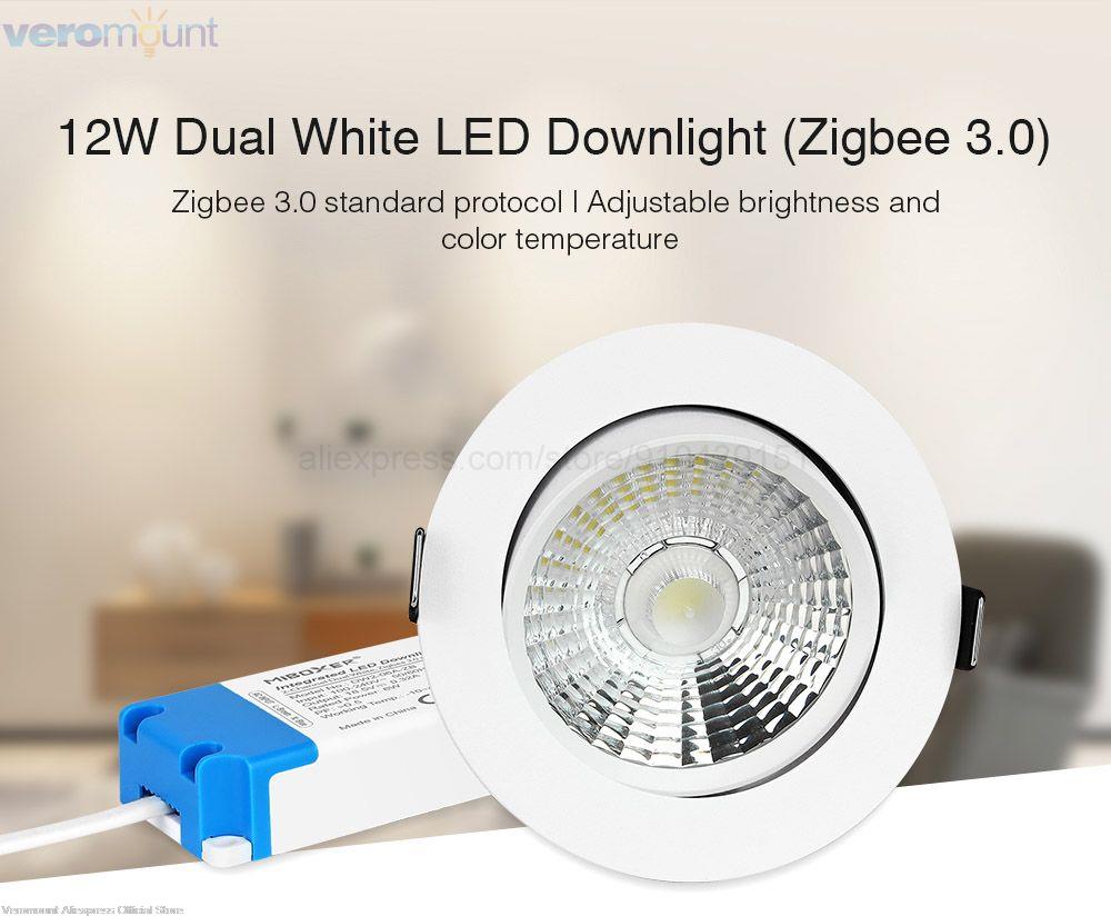 Miboxer Zigbee 3.0 Dual White LED Downlight DW2-06A-ZB 6W / DW2-12A-ZB 12W Round Ceiling Light AC100~240V LED Panel lamp