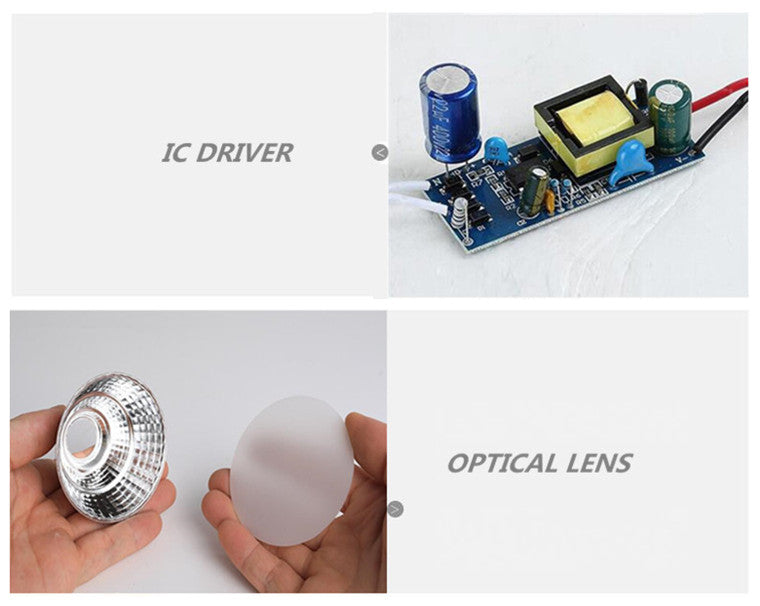 Dimmable Square Recessed COB LED Downlights 7W 9W 12W 18W 24W LED Ceiling Lamps AC85-265V LED Ceiling Spotlights Indoor Lighting