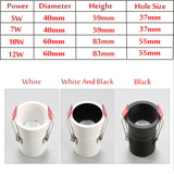 Anti Glare Dimmable COB LED Downlights 5W/7W/10W/12W LED Ceiling Spot Lights Warm Cold White Background Lamps Indoor Lighting