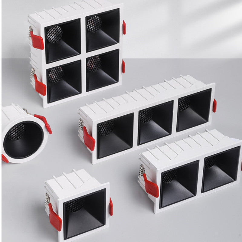 Honeycomb Square Nest Anti-Glare COB Recessed Downlight 1/2/3/4 LED Ceiling Spotlight for Bedroom Interior Lighting AC220V