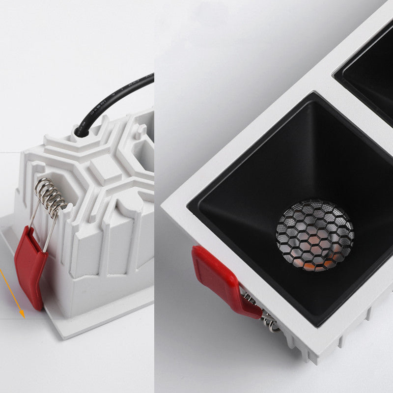 Honeycomb Square Nest Anti-Glare COB Recessed Downlight 1/2/3/4 LED Ceiling Spotlight for Bedroom Interior Lighting AC220V