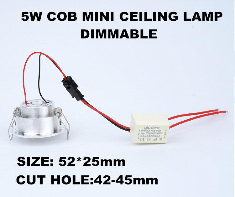 LED downlight Dimmable COB Mini Led Spot 5W AC 85-265V LED Downlight Satin Nickel Miniature Indoor Outdoor Ceiling Spot