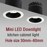 Mini Led Spot Downlights Recessed COB Dimmable Ceiling Light For Home Cabinet Showbox Hole Size 30mm