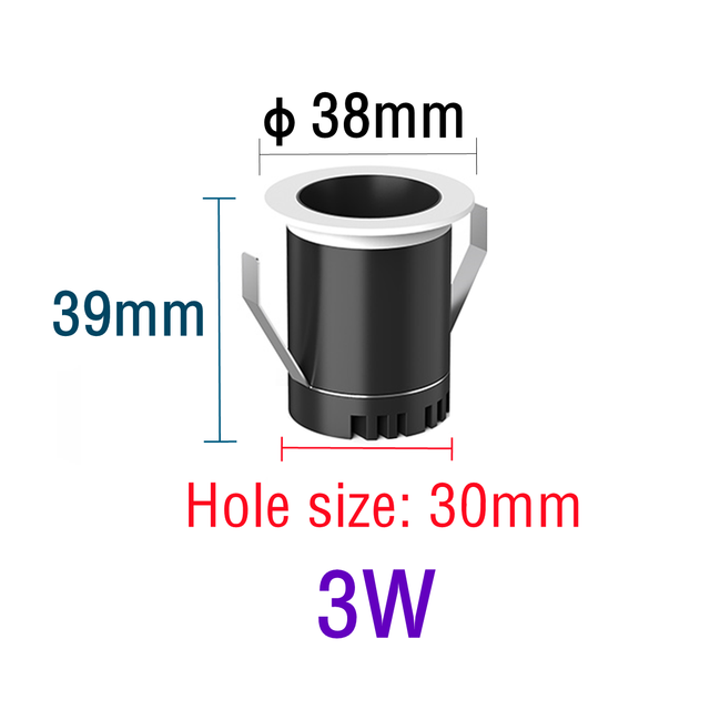 Mini Led Spot Downlights Recessed COB Dimmable Ceiling Light For Home Cabinet Showbox Hole Size 30mm