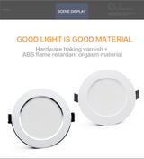 LED Downlight 18W 15W 12W 9W 7W AC220V 230V Spot LED Lamp Waterproof downlight Home Decor Round Recessed Spot Light