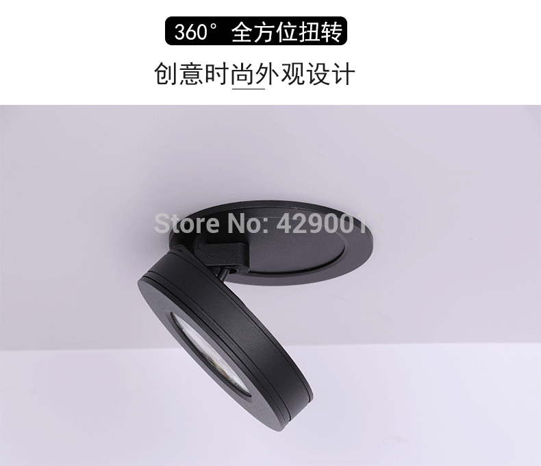 Slim Ceiling lamp Dimmable LED Downlight 5W 7W 10W 12W Round Recessed Lamp Foldable and 360 degree rotatable LED Spot Lighting