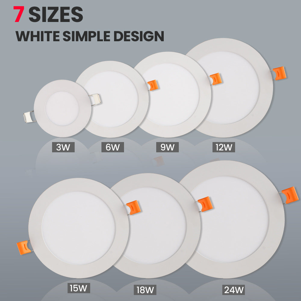 Ultra Thin LED Downlights 3W 6W 9W 12W 15W 18W 24W Round Ceiling Recessed Panel Lights AC85-265V Lamps For Living Room