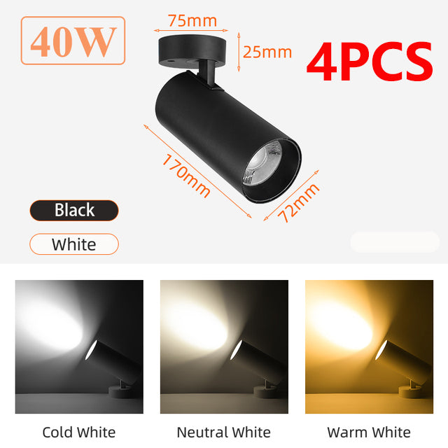 Foldable Led Downlights Lamp 220V 40W Led Spot Light Surface Mounted Spotlight Lamp Led Lighting Fixture for Living Room Kitchen