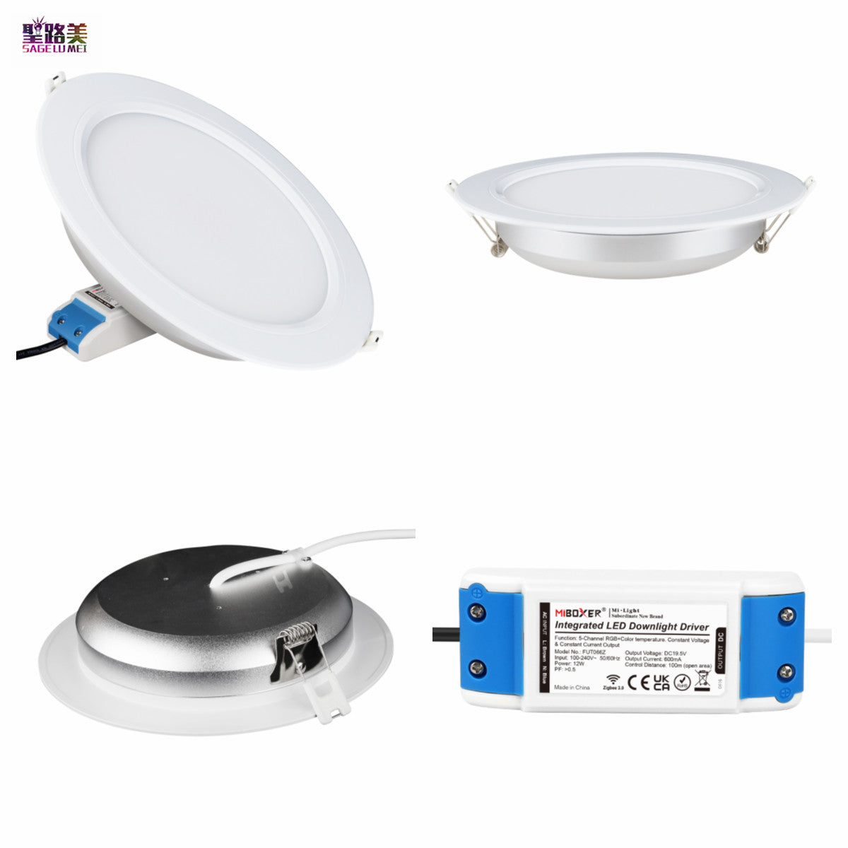 LED Downlight Zigbee 3.0 Lights Ceiling Lamp For Living Room AC110V-240V 12W RGB+CCT Bed Dining Room Decorate