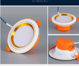 3 Color Dimmable LED Downlight 5W Recessed Ceiling Lamp 16 Pcs AC 85-220V Recessed Indoor Spot Lamp for Living Room Bar Office