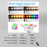 Led Recessed Downlight Wifi Tuya Smart Home Life Bluetooth Ceiling Lamp RGB Change Warm Cool Light Work with Alexa Google