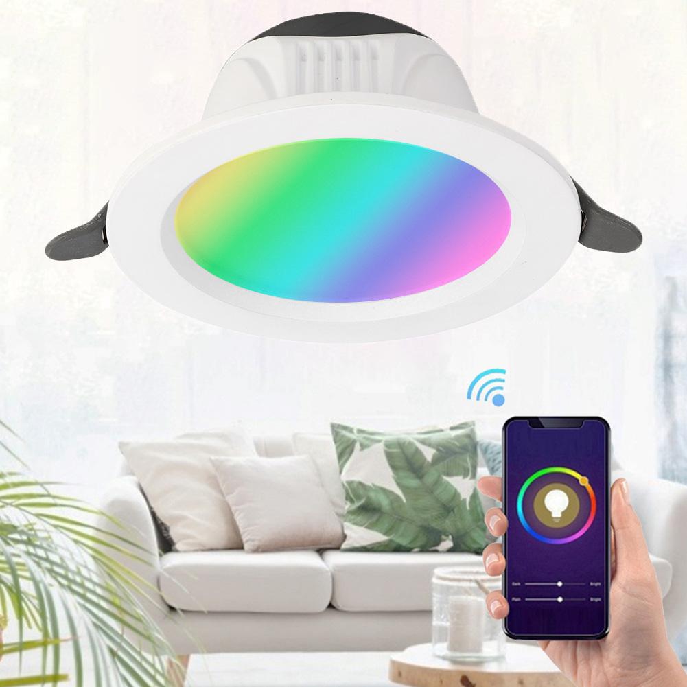 LED Downlight 10W WiFi 2.4GHz Round Intelligent Voice Control Home Recessed Spotlight With Situational Mode