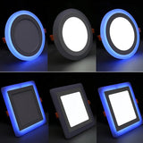 Ultra-thin LED Panel Light Recessed RGB Downlight With Remote Control 6W 9W 24W Round Square Double Color Ceiling Lamp Fixture