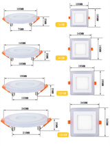 Ultra-thin LED Panel Light Recessed RGB Downlight With Remote Control 6W 9W 24W Round Square Double Color Ceiling Lamp Fixture