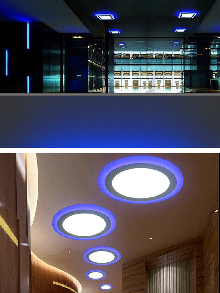 Ultra-thin LED Panel Light Recessed RGB Downlight With Remote Control 6W 9W 24W Round Square Double Color Ceiling Lamp Fixture