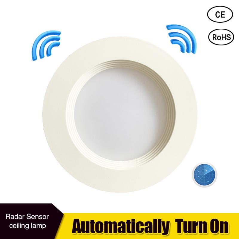 Radar Motion Sensor LED Downlight 5W 7W Recessed Ceiling Lamp 110V/220V Led Bulb for living room hotel Indoor Spotlight