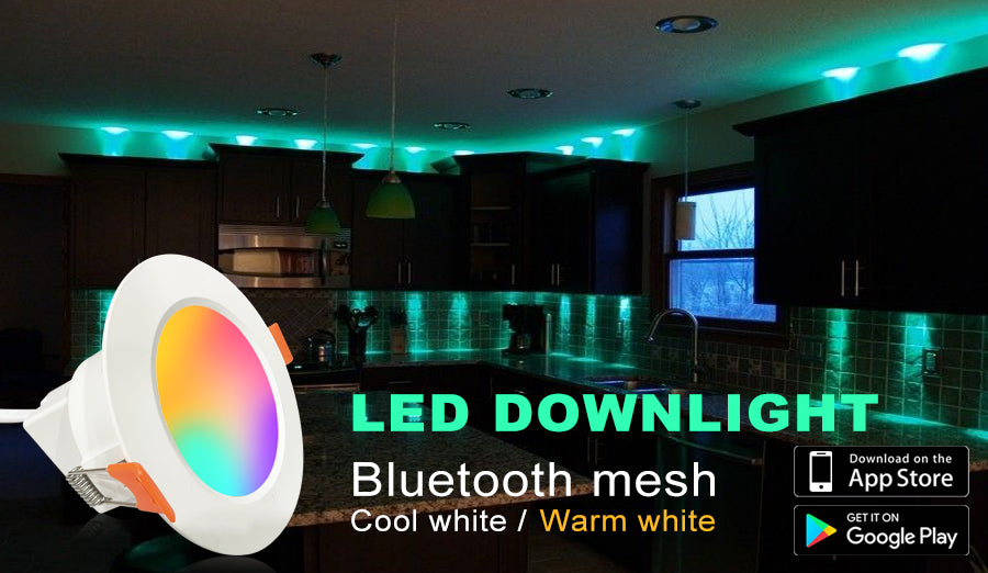 LED Downlights Spot Recessed 8W 15W 20W Wireless Bluetooth Compatible Dimmable Smart Ceiling Lamp RGB Color Changing APP Control