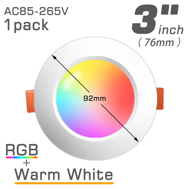 LED Downlights Spot Recessed 8W 15W 20W Wireless Bluetooth Compatible Dimmable Smart Ceiling Lamp RGB Color Changing APP Control