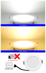 Led Downlight 3W 5W 7W 9W 12W 15W 220V 6pcs/lot Recessed Ceiling Light 3/4/5 inch Round Led Panel Down Light Spotlight Lighting