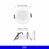 Led Downlight 3W 5W 7W 9W 12W 15W 220V 6pcs/lot Recessed Ceiling Light 3/4/5 inch Round Led Panel Down Light Spotlight Lighting