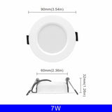 Led Downlight 3W 5W 7W 9W 12W 15W 220V 6pcs/lot Recessed Ceiling Light 3/4/5 inch Round Led Panel Down Light Spotlight Lighting