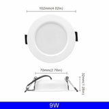 Led Downlight 3W 5W 7W 9W 12W 15W 220V 6pcs/lot Recessed Ceiling Light 3/4/5 inch Round Led Panel Down Light Spotlight Lighting