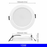 Led Downlight 3W 5W 7W 9W 12W 15W 220V 6pcs/lot Recessed Ceiling Light 3/4/5 inch Round Led Panel Down Light Spotlight Lighting