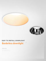 Saiyo LED Borderless Downlight 8W Spot Light Cut Hole 75mm Embedded Anti-glare Trimless Aluminum Recessed Lamp 85-265V For Home