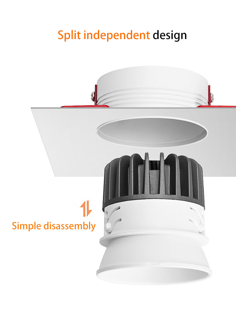 Saiyo LED Borderless Downlight 8W Spot Light Cut Hole 75mm Embedded Anti-glare Trimless Aluminum Recessed Lamp 85-265V For Home