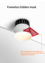 Saiyo LED Borderless Downlight 8W Spot Light Cut Hole 75mm Embedded Anti-glare Trimless Aluminum Recessed Lamp 85-265V For Home