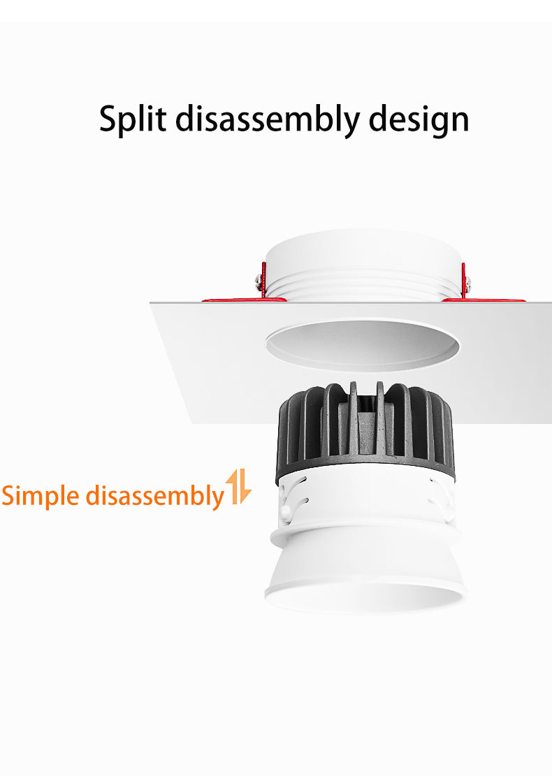 Saiyo LED Borderless Downlight 8W Spot Light Cut Hole 75mm Embedded Anti-glare Trimless Aluminum Recessed Lamp 85-265V For Home