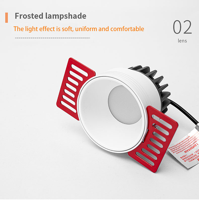 Saiyo LED Borderless Downlight 8W Spot Light Cut Hole 75mm Embedded Anti-glare Trimless Aluminum Recessed Lamp 85-265V For Home