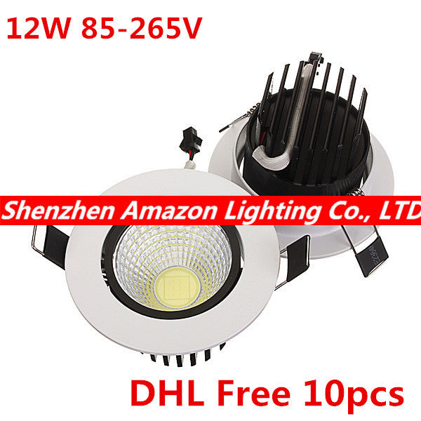 LED Downlight recessed LED COB Down Light with driver 85-265V 10 PCS 12W COB ceiling lights